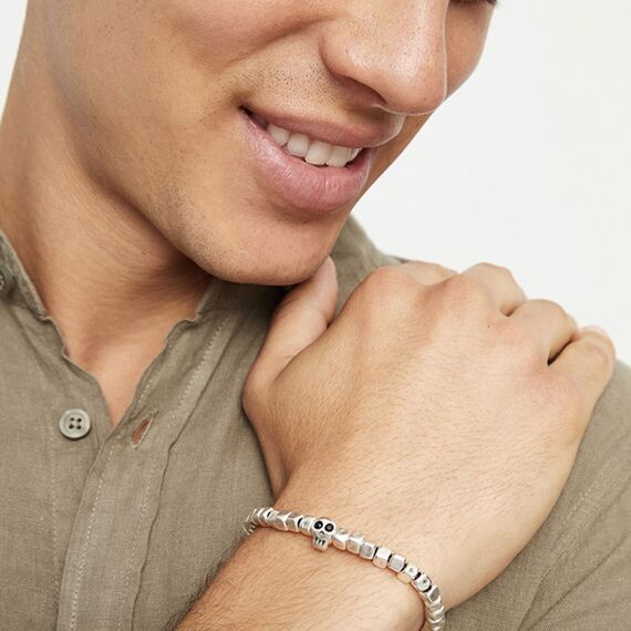 Серебряный браслет из бусин с цирконием Череп UNOde50 Ser imparable, Размер (мм): 180, изображение 5