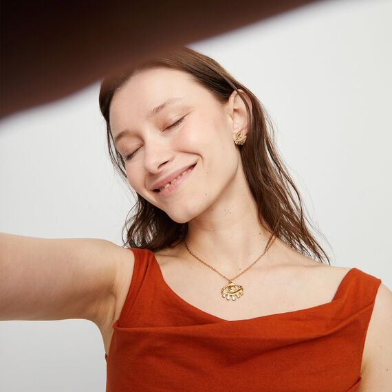 Золотое ожерелье женское Глаз UNOde50 Ser Intuitiva, изображение 4