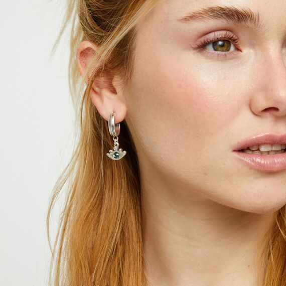 Серебряные серьги женские с цирконием Глаз UNOde50 Ser Intuitiva, изображение 4