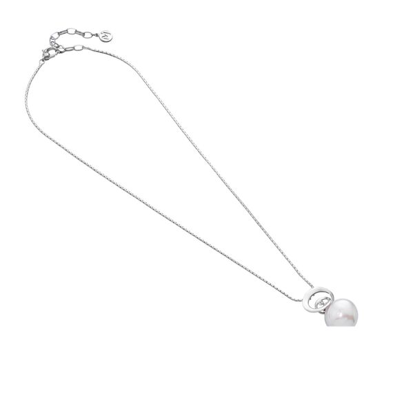 Кулон с органическим жемчугом на серебряной цепи Majorica Infinite