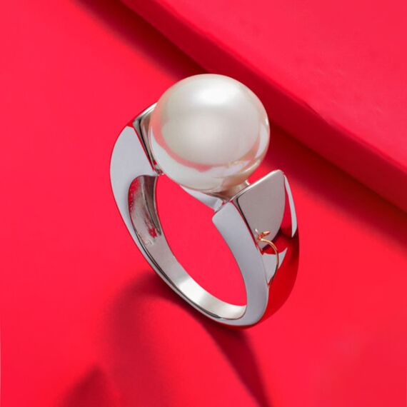 Серебряное кольцо женское с органическим жемчугом Majorica Timeless, Размер (мм): 16,85, изображение 2