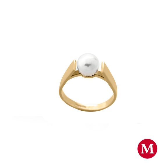 Золотое кольцо с органическим жемчугом Majorica Nuada, Размер (мм): 16,85