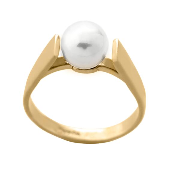 Золотое кольцо с органическим жемчугом Majorica Nuada, Размер (мм): 16,85, изображение 2