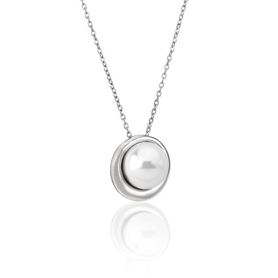 Серебряное колье с подвеской из органического жемчуга Majorica Margot, изображение 2