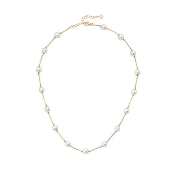 Золотое колье женское с жемчугом Majorica Ilusion