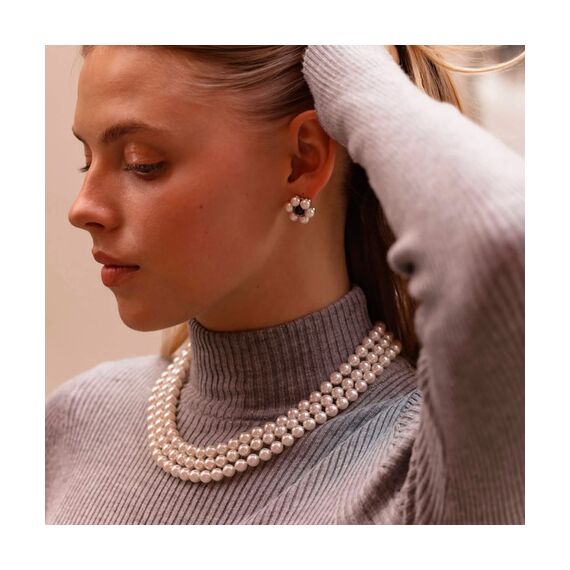 Серебряные серьги женские с жемчугом Majorica Kate, изображение 2