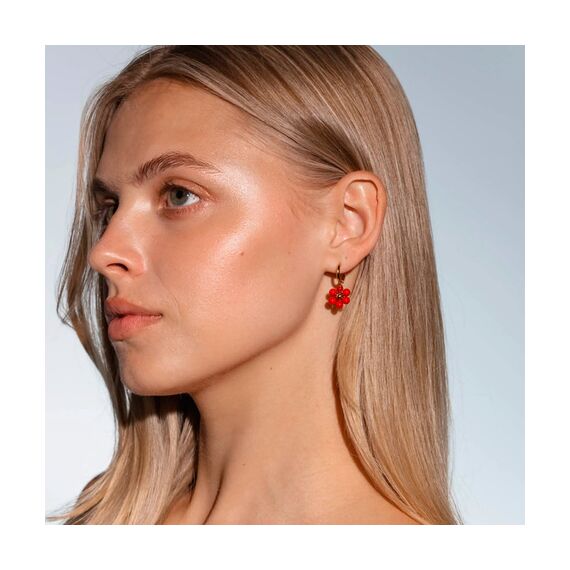 Золотые серьги женские с жемчугом Majorica Kate, изображение 2