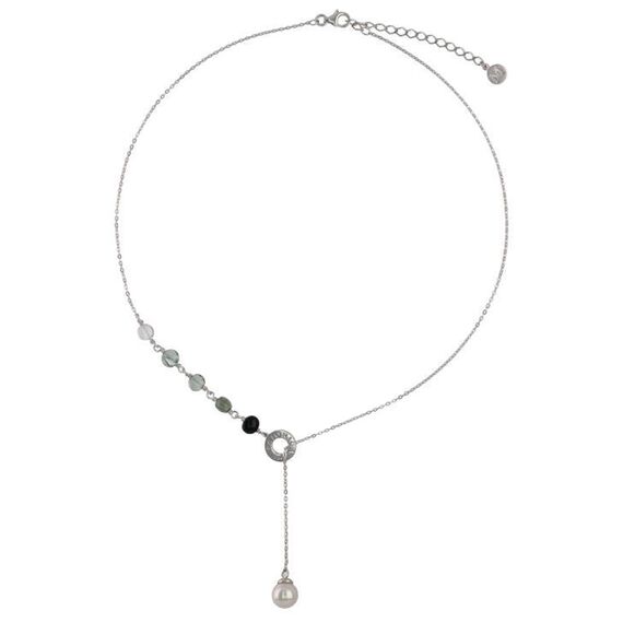 Серебряное колье с жемчугом и муранским стеклом Majorica Murano