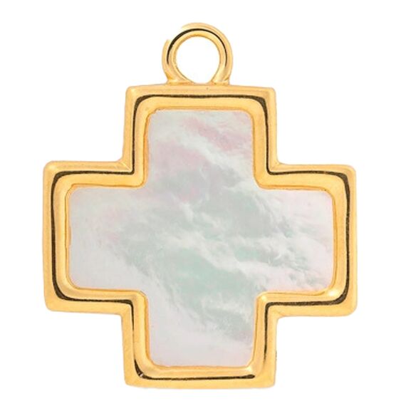 Золотая подвеска с перламутром Majorica Pearl charms