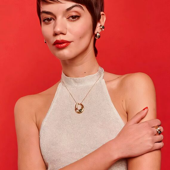 Золотой кулон с жемчугом Majorica Feme, изображение 2