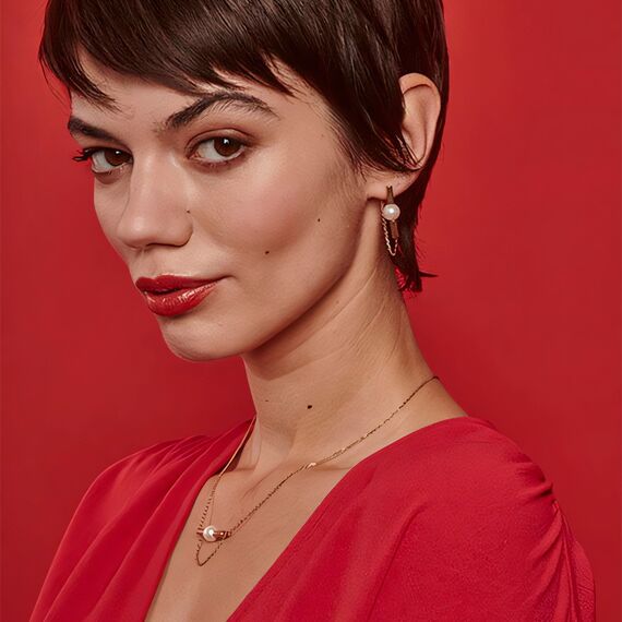 Золотые серьги с жемчугом Majorica Lagom, изображение 2