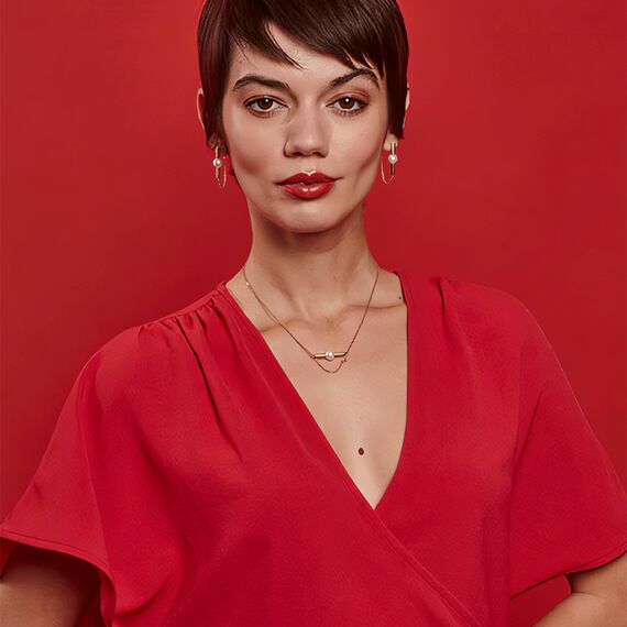 Золотые серьги с жемчугом Majorica Lagom, изображение 3