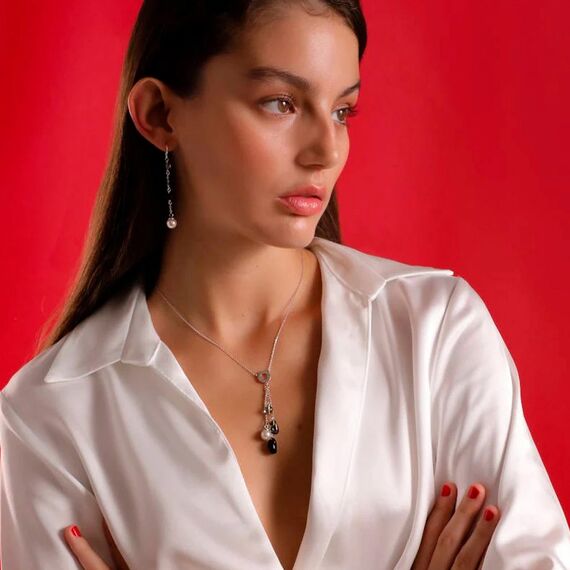 Серебряное колье с жемчугом и муранским стеклом Majorica Murano, изображение 4