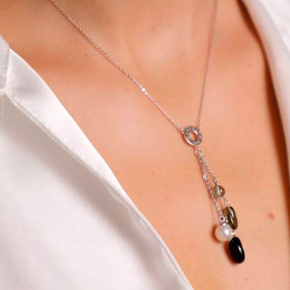 Серебряное колье с жемчугом и муранским стеклом Majorica Murano, изображение 5