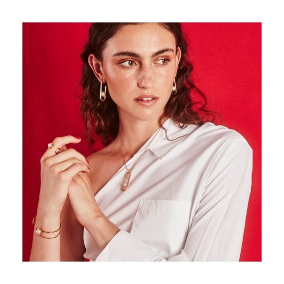 Золотые серьги женские с жемчугом Majorica Atenea, изображение 5