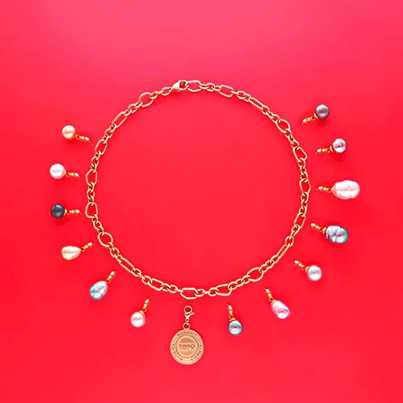 Золотая подвеска с жемчугом Majorica Charm&glow, изображение 3