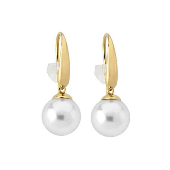 Золотые серьги женские с жемчугом Majorica Classic