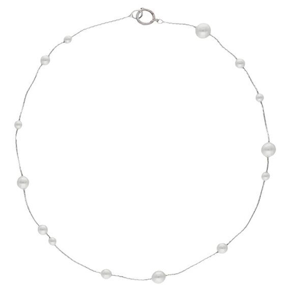 Серебряное колье женское с жемчугом Majorica Dangle, изображение 4