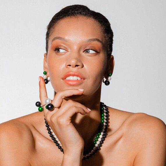 Серебряное кольцо женское с жемчугом Majorica Twins & triplets, Размер (мм): 18,1-18,8, изображение 7