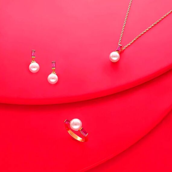 Золотое кольцо с жемчугом и кубическим цирконием Majorica Selene, Размер (мм): 18,1, изображение 4