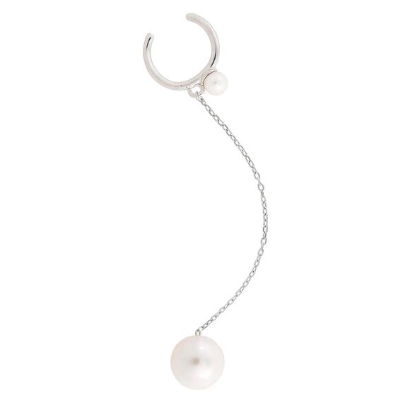 Серебряные серьги каффы с жемчугом Majorica Dangle