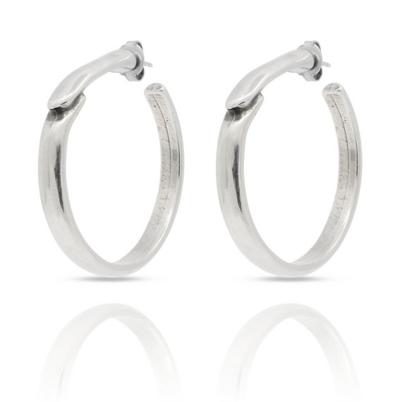 Серебряные серьги кольца Ciclon Essentials