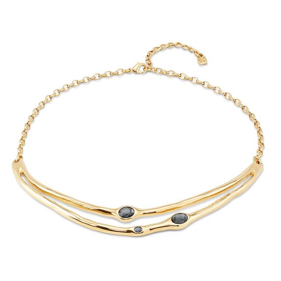 Золотое колье женское с кристаллами Сваровски UNOde50 Sunshine, изображение 2