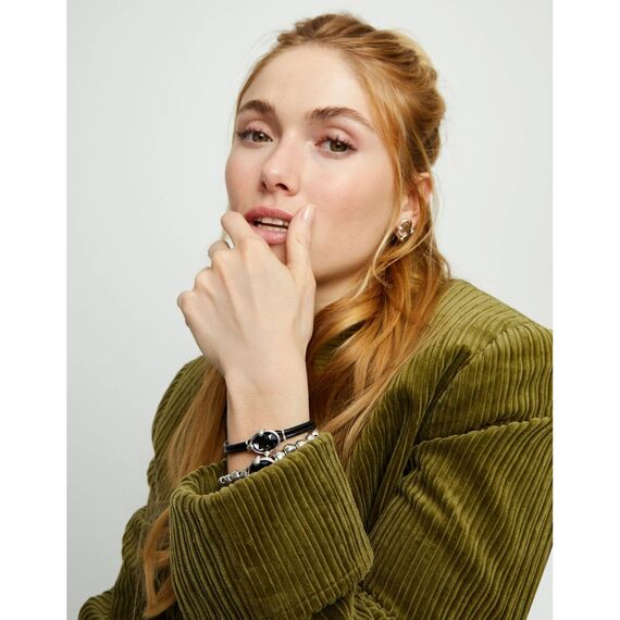 Кожаный браслет с серебром и кристаллом UNOde50 Ser Deslumbrante, изображение 4