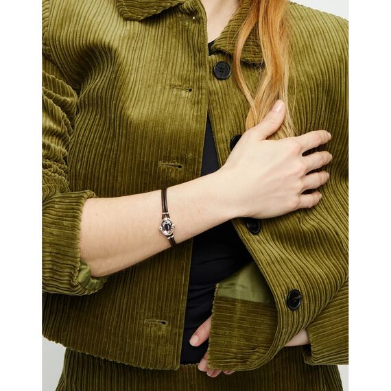 Кожаный браслет с серебром и кристаллом UNOde50 Ser Deslumbrante, изображение 4