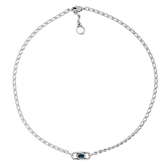 Серебряное колье женское с кристаллом Сваровски Ciclon Emo Enlace, Размер (мм): 430-470