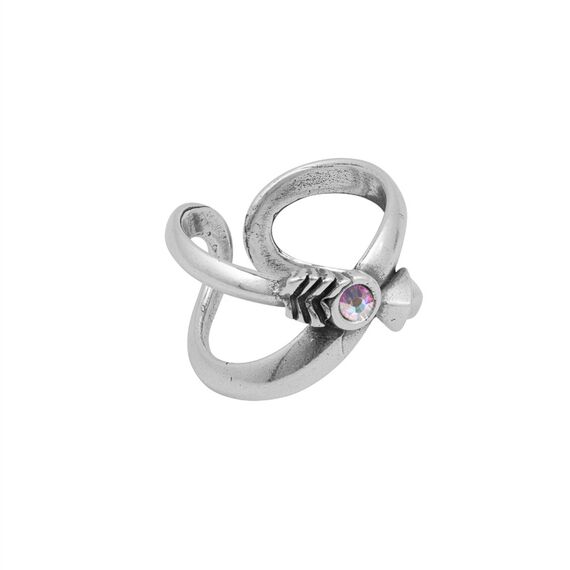 Серебряное кольцо женское с кристаллом Сваровски Ciclon Infinito, Размер (мм): 17,8-18,4