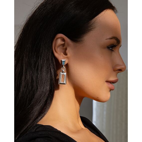 Серебряные серьги с муранским стеклом Ciclon Detalle, изображение 2