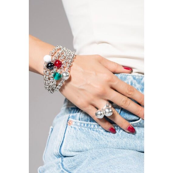 Серебряный браслет с муранским стеклом Ciclon Spheric, изображение 3