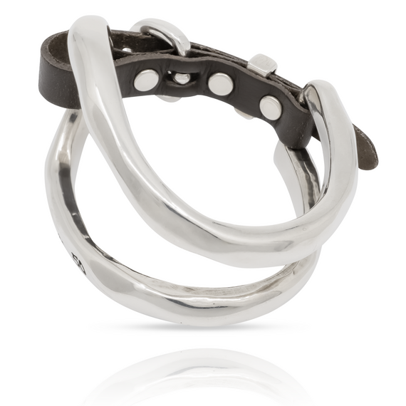 Серебряный браслет женский с натуральной кожей Укус UNOde50 Bite, Размер (мм): 155