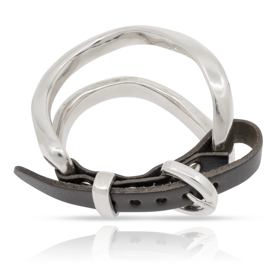 Серебряный браслет женский с натуральной кожей Укус UNOde50 Bite, Размер (мм): 155, изображение 4