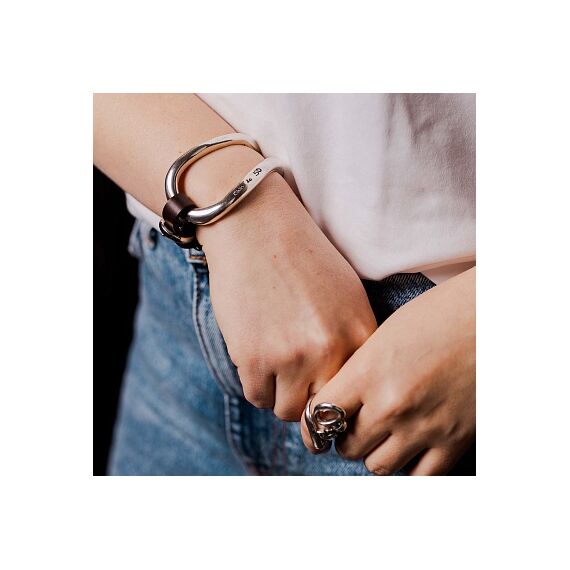 Серебряный браслет женский с натуральной кожей Укус UNOde50 Bite, Размер (мм): 155, изображение 6