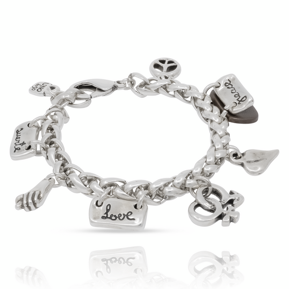 Серебряный браслет c подвесками Счастливая любовь UNOde50 Lakilov, изображение 2
