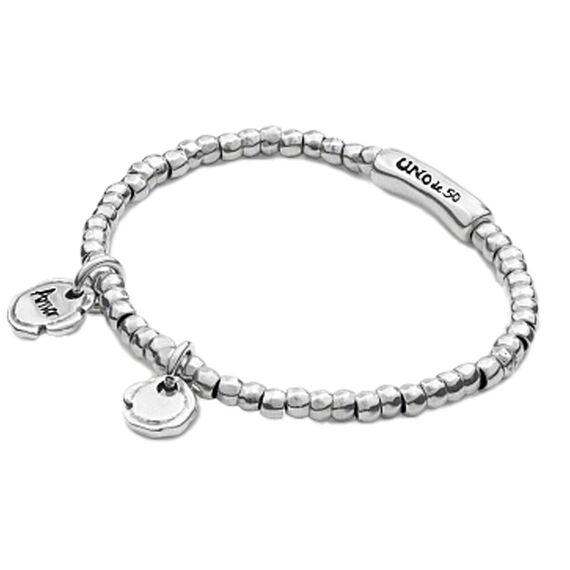 Серебряный браслет женский из бусин с подвесками Любовь внутри UNOde50 Sealed love, Размер (мм): 165, изображение 2