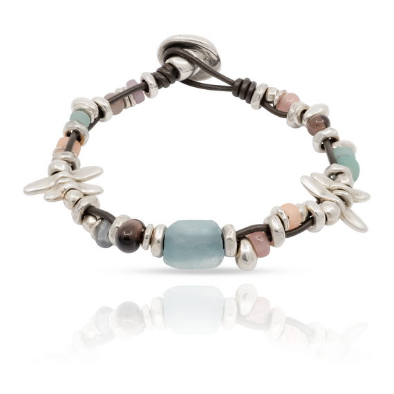 Серебряный браслет женский с бусинами Для нее UNOde50 Only her