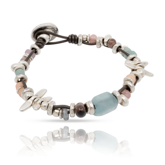 Серебряный браслет женский с бусинами Для нее UNOde50 Only her, изображение 3