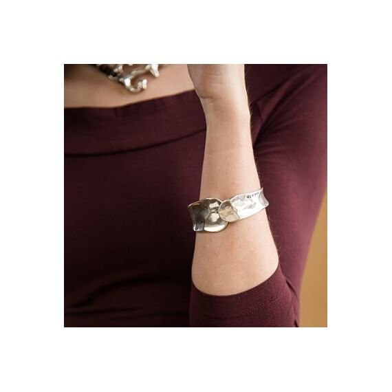 Серебряный браслет женский на руку широкий UNOde50 Waves, Размер (мм): 155, изображение 2