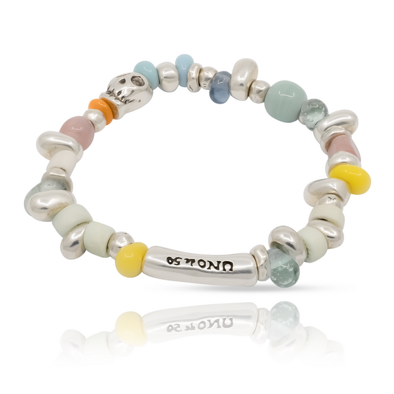 Серебряный браслет с черепом и цветными бусинами Ценность UNOde50 Jewel, изображение 4