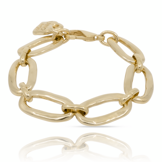 Золотой браслет женский с овальными звеньями Бомба UNOde50 Awesome