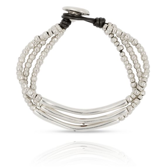 Серебряный браслет многослойный UNOde50 La vie en rose, изображение 4