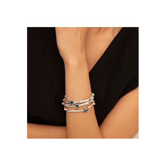 Серебряный браслет тройной с кристаллами Cваровски Наваждение UNOde50 Delirium, изображение 5