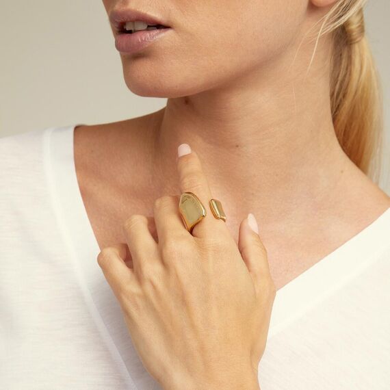 Золотое кольцо женское открытое Трещина UNOde50 The crevice, Размер (мм): 16,3-16,7, изображение 5