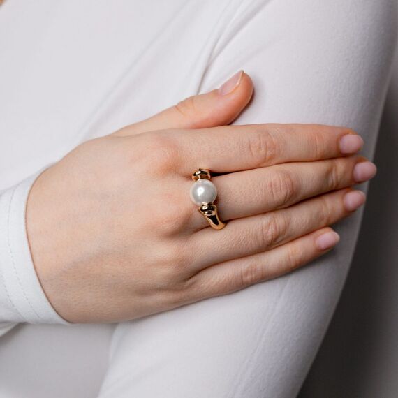 Золотое кольцо женское Жемчужная луна UNOde50 Full pearlmoon, Размер (мм): 18,3-18,7, изображение 3