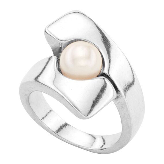 Серебряное кольцо женское с жемчугом UnoDe50 M Poles apart, Размер (мм): 165