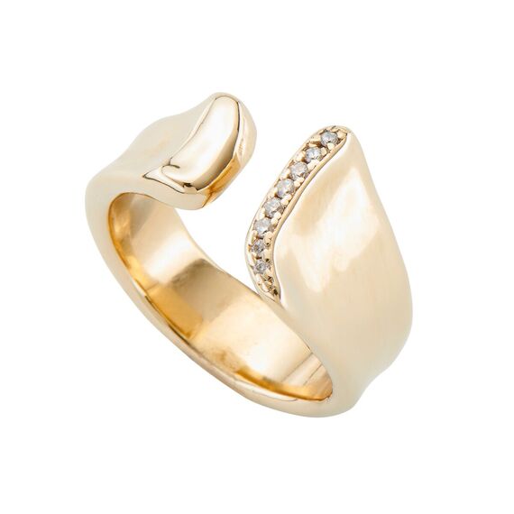 Золоте кольцо открытое с топазами UNOde50 Cliff, Размер (мм): 18,3-18,7