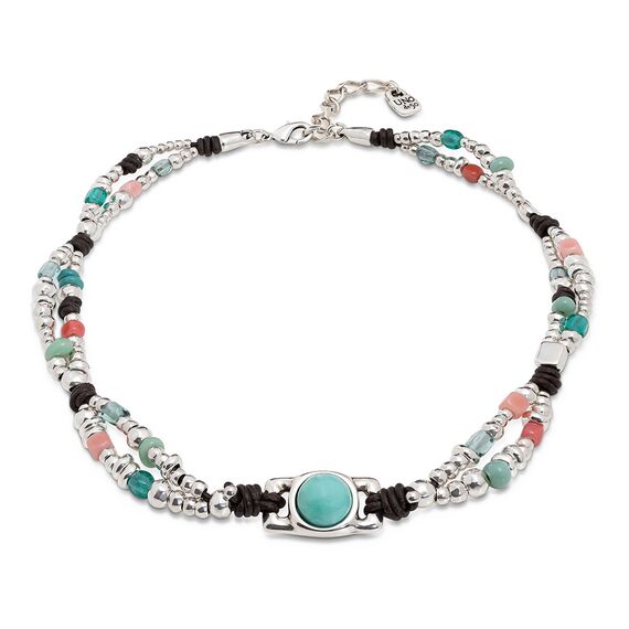 Ожерелье серебряное с цветными бусинами UNOde50 коллекции Flashy COL1772MCLMTL0U